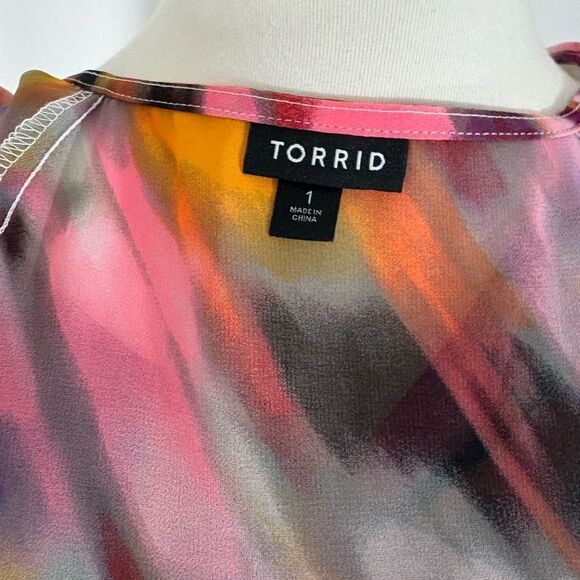 Torrid Maxi Watercolor V Neck Maxi Dress - Picture 7 of 8